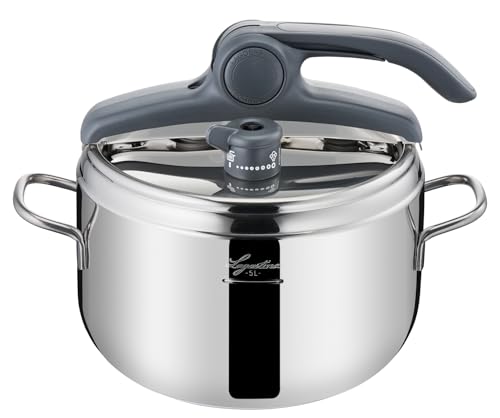 Lagostina Irradial Control Pentola A Pressione 5 L In Acciaio Inox 18/10 Ø 22 Cm, Pentola Induzione E Gas, Coperchio Con Apertura Facilitata, Fondo Irradial Plus Triplo Strato